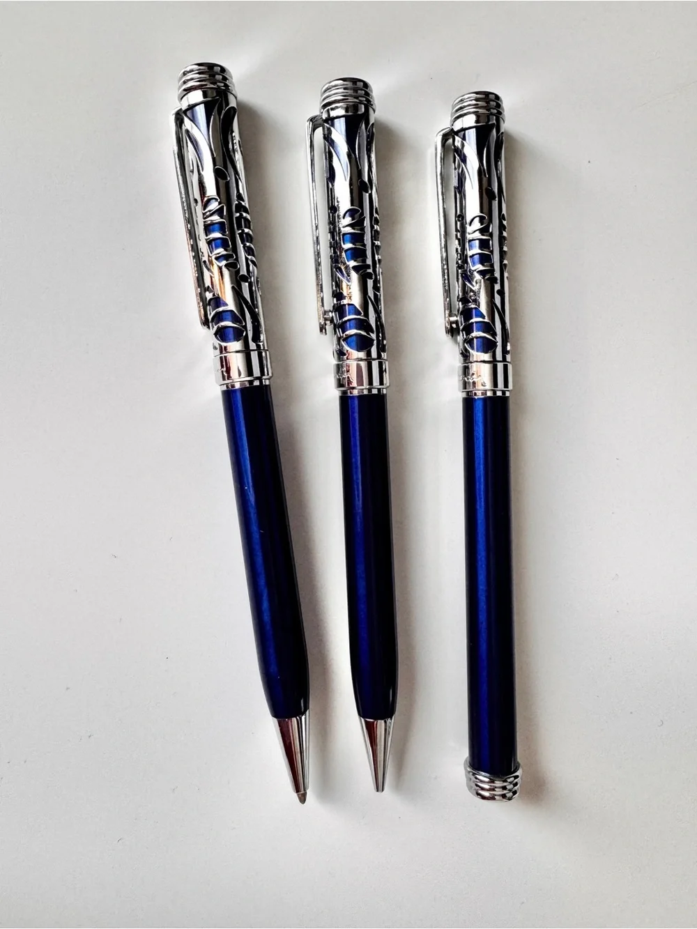 Gorgeous Blue Silver Pen and Pencil set